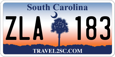 SC license plate ZLA183