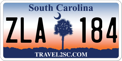 SC license plate ZLA184