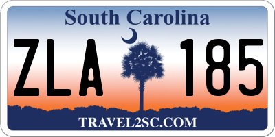 SC license plate ZLA185