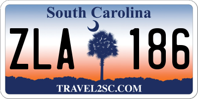 SC license plate ZLA186