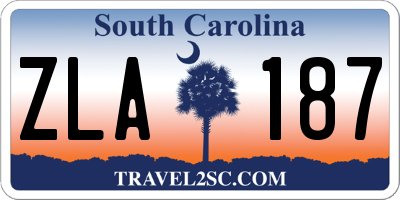 SC license plate ZLA187