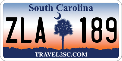 SC license plate ZLA189