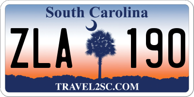 SC license plate ZLA190
