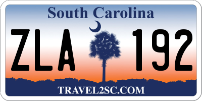 SC license plate ZLA192