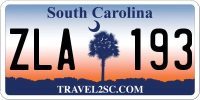 SC license plate ZLA193