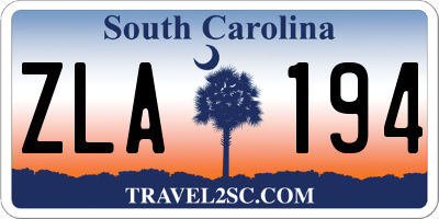 SC license plate ZLA194