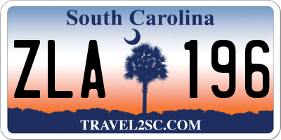SC license plate ZLA196
