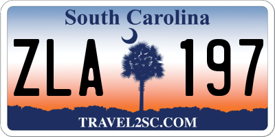 SC license plate ZLA197