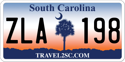 SC license plate ZLA198