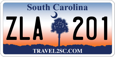 SC license plate ZLA201