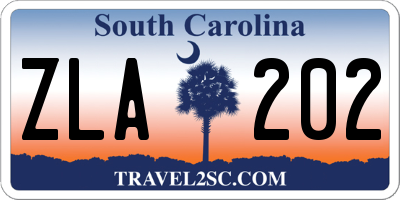 SC license plate ZLA202