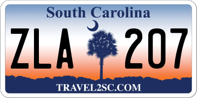 SC license plate ZLA207