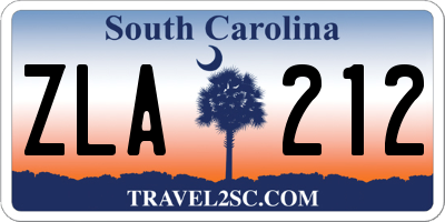 SC license plate ZLA212