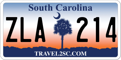 SC license plate ZLA214