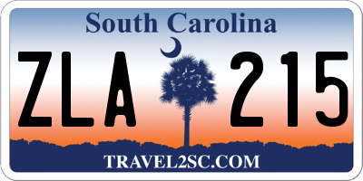 SC license plate ZLA215