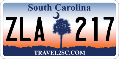 SC license plate ZLA217
