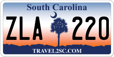 SC license plate ZLA220