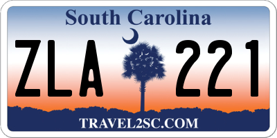 SC license plate ZLA221