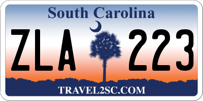 SC license plate ZLA223