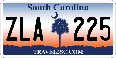 SC license plate ZLA225