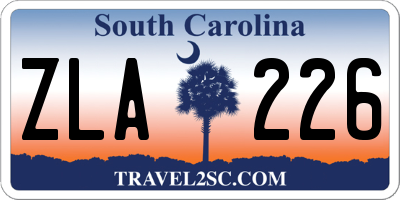 SC license plate ZLA226