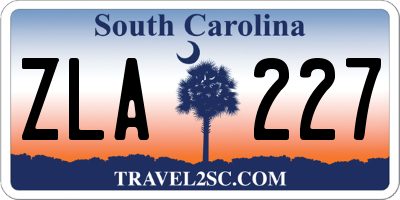 SC license plate ZLA227