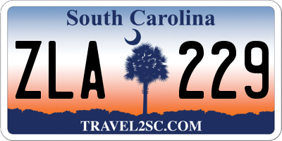 SC license plate ZLA229