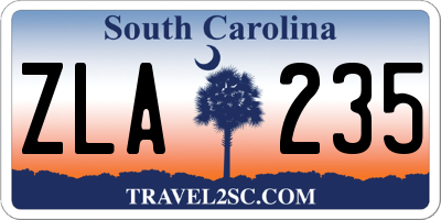 SC license plate ZLA235