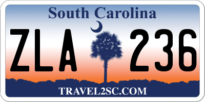 SC license plate ZLA236