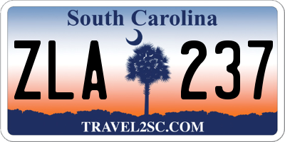 SC license plate ZLA237