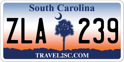 SC license plate ZLA239
