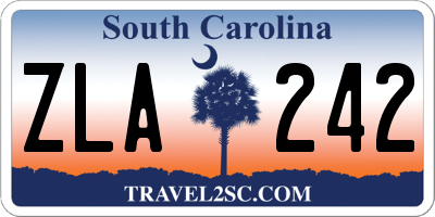 SC license plate ZLA242
