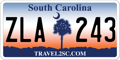 SC license plate ZLA243