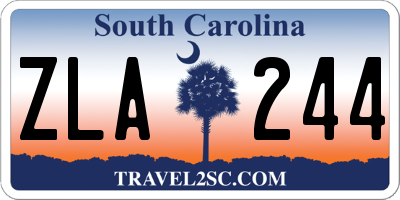 SC license plate ZLA244