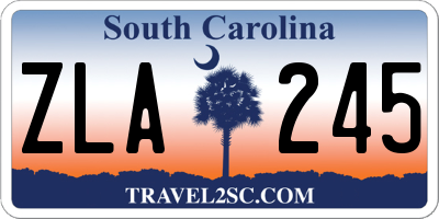 SC license plate ZLA245