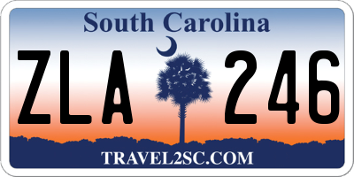 SC license plate ZLA246