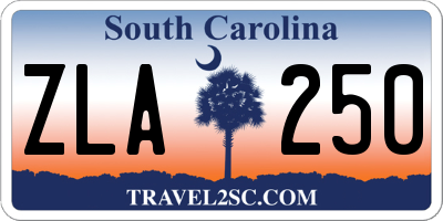 SC license plate ZLA250