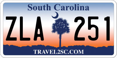 SC license plate ZLA251