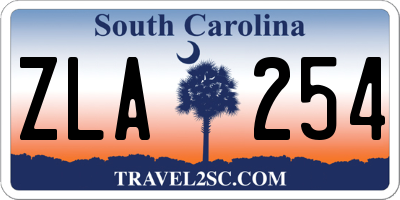SC license plate ZLA254