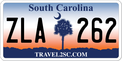 SC license plate ZLA262