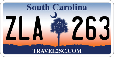 SC license plate ZLA263
