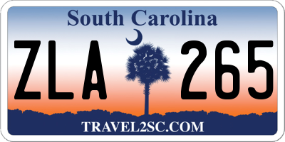 SC license plate ZLA265