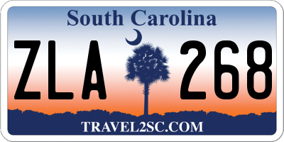 SC license plate ZLA268