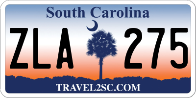 SC license plate ZLA275