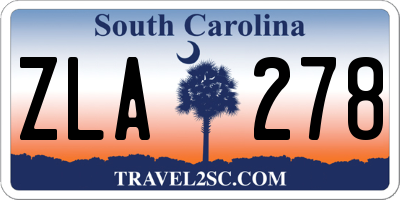 SC license plate ZLA278