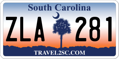 SC license plate ZLA281