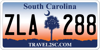 SC license plate ZLA288