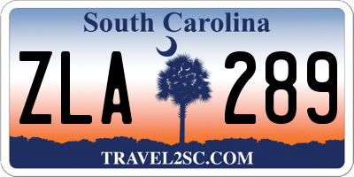 SC license plate ZLA289