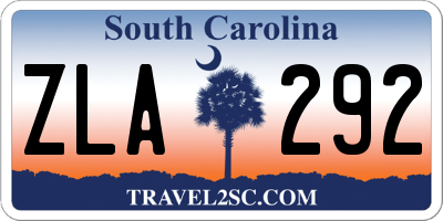 SC license plate ZLA292