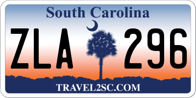 SC license plate ZLA296
